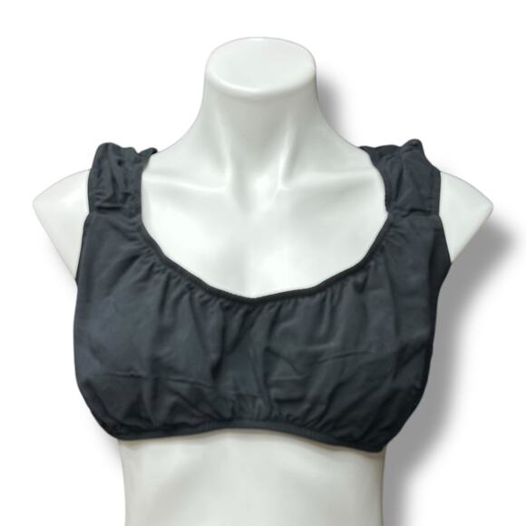 Wild Fable Crop Top Black Tank Womens Size XL New Modern Simple Boho Peasant - Picture 1 of 11